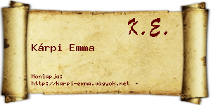 Kárpi Emma névjegykártya