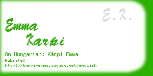 emma karpi business card