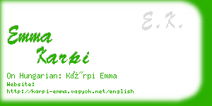 emma karpi business card